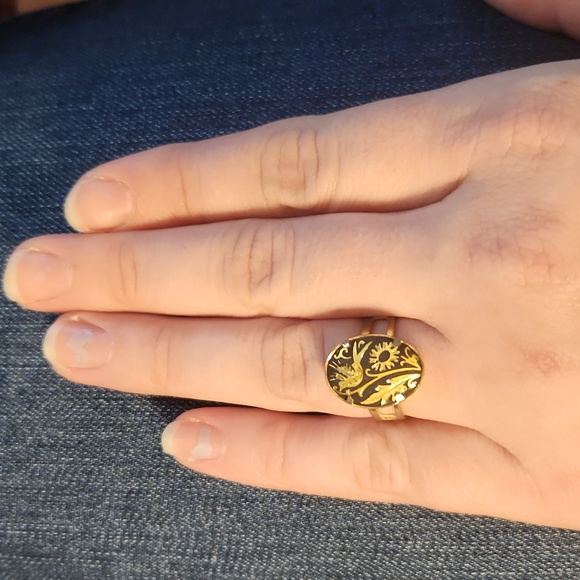 Vintage Damascene Ring - Picture 2 of 5